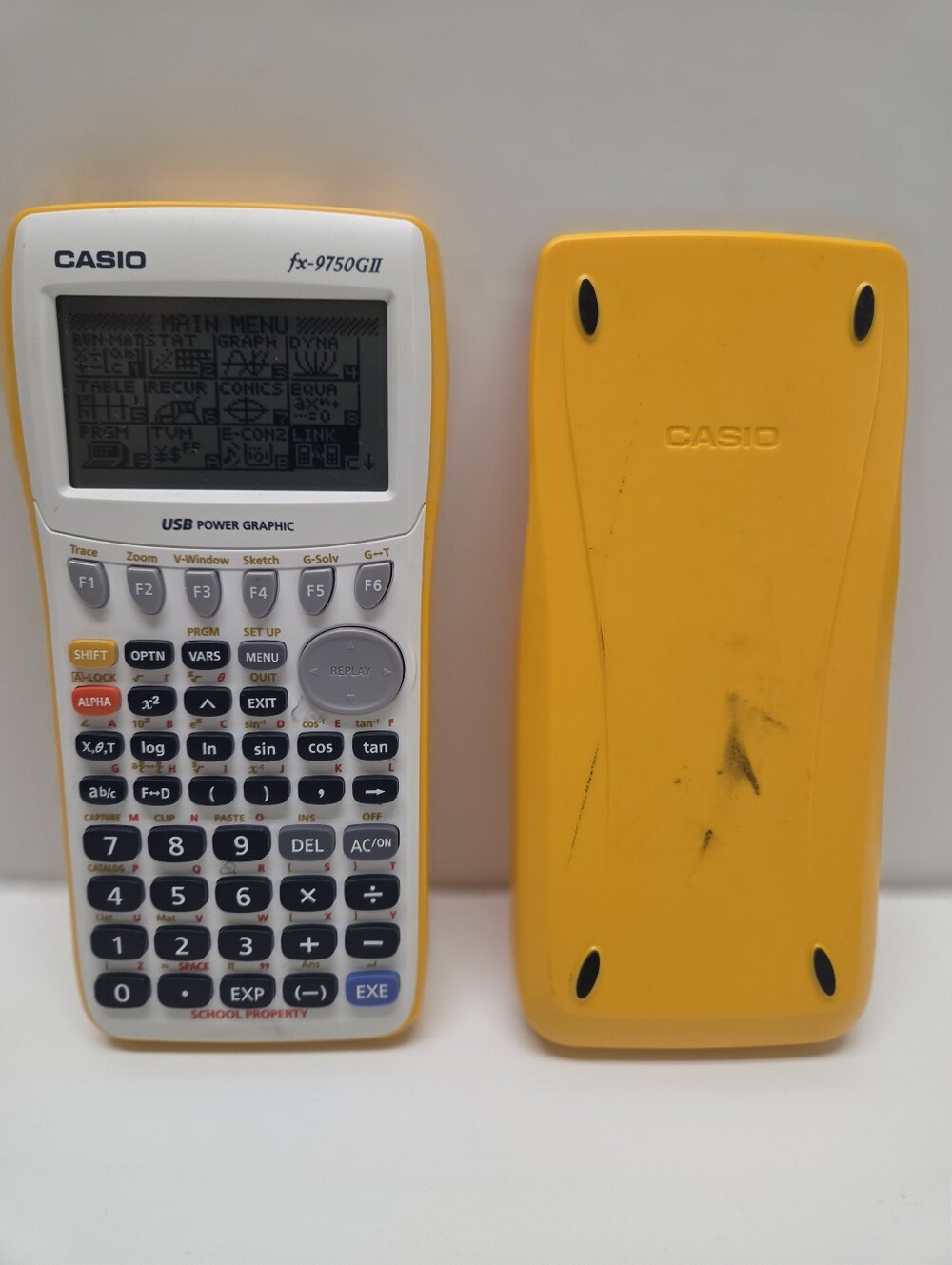 Casio FX-9750GII Graphing Calculator  Yellow Clean Tested Working